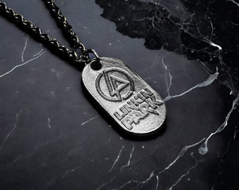 Handmade Linkin Park Imprint Pendant Necklace - Rock Music Inspired Jewelry