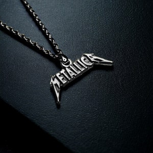 Metallica Necklace, Heavy Metal Band, Metallica Jewelry, Gothic Rock Fashion Accessory, Handcrafted Pendant, Unisex Accessory for Men Women