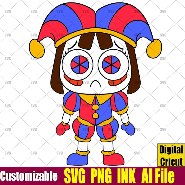 Pomni Svg From the Amazing Digital Circus Svg Baby Pomni Coloring Pages Pomni SVG INK PNG Cricut Design Space