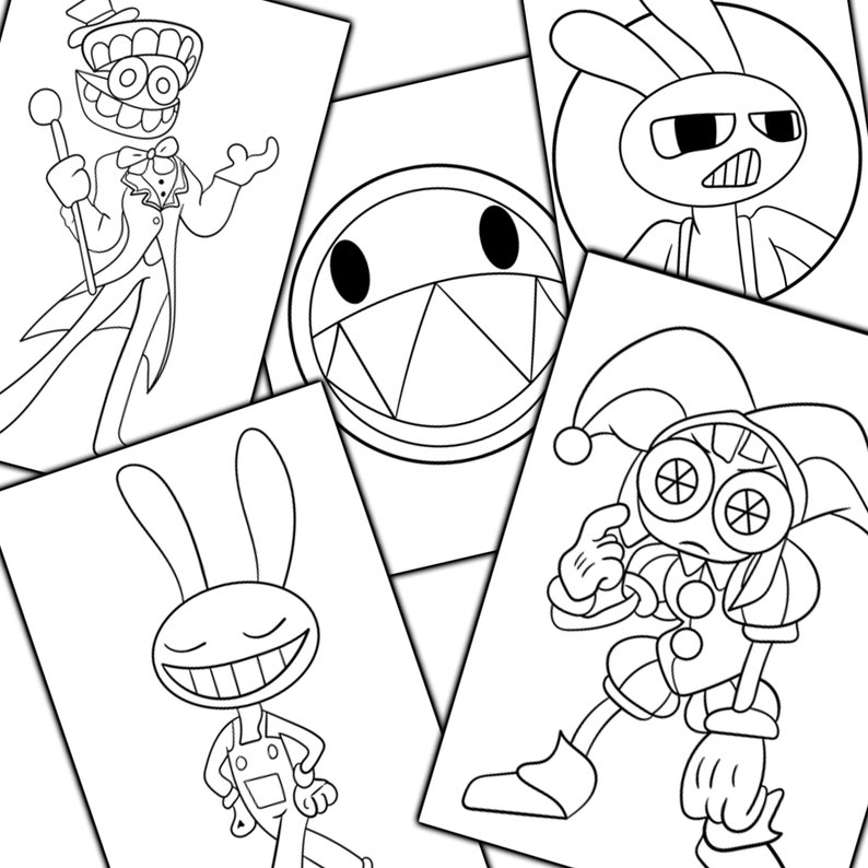 The Amazing Digital Circus Digital Coloring Pages of Jax, Caine ...