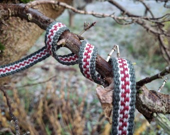 Narrow Ribbon by meters for many purposes. Very long handwoven, woolen band, trim. Hemming, belts, clothes decoration.