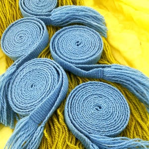 Natural dyed - indigo - handwoven woolen belt