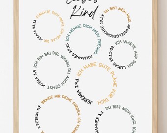 Minimalist Christian Children's Room Poster | Love Letter from God to Children | Bible Verse Post | Children's Room | Gift Idea | A4 | A3