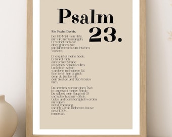 Christian Poster | Bible Verse Poster | Gift Idea | Bible Verses | Psalm 23 | Minimalist Poster | Christian Wall Decor | A6-A3