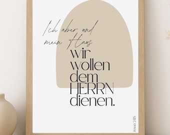 Blessing | House Blessing Poster | Christian Poster | Bible Verse Poster | Gift Idea | Bible Verses | Joshua 24:15 | Minimalist Poster