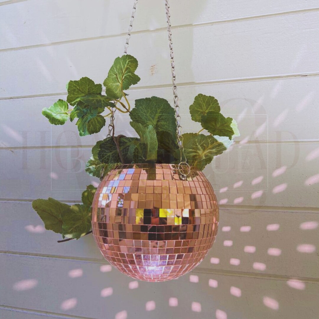 Disco Ball Planter Disco Ball Plant Hanger Mirrorball Etsy