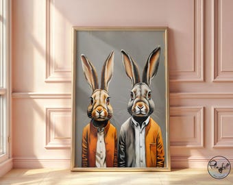 Easter Bunny Decoartion - Farmhouse  Wall Art Print - Spring  Digital Printables