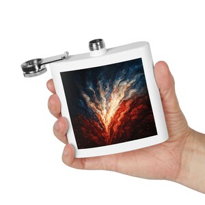 Patriotic Stainless Steel Flask | American Flag Design, Gift for Dad, Groomsmen Gift, Gear, 4th of July