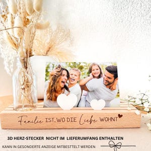 Geschenkidee Geburtstag Kartenständer Familie|Spruch Gravur Holz| Trockenblume| Fotoleiste Kartenhalter|Mama Papa Oma Opa|Kleinigkeit|Ostern