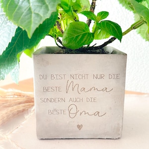 Muttertagsgeschenk Blumentopf in Betonoptik| Blumentopf mit Spruch| Mama Oma Uroma|Geschenkidee zum Muttertag|kleines Dankeschön individuell
