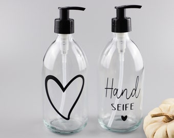 Seifenspender Glas Klarglas Pumpspender Seifendosierer Dosieren mit Spender Spülmittel Handseife Shampoo