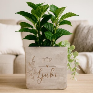 Personalisiertes Blumentopf in Betonoptik| beste Freundin| individuelle Gravur |Geschenkidee zum Geburtstag |Dankeschön| Kleinigkeit