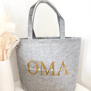 Personalisierte Filz Tasche|Dankeschön| Geschenk Oma|Markttasche|Einkaufstasche| besondere Geschenke|Groß|Enkel|Einkaufskorb