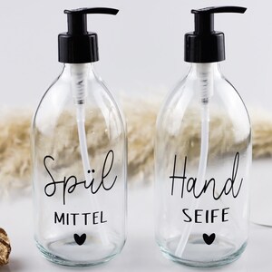 Seifenspender Glas Klarglas Pumpspender Seifendosierer Dosieren mit Spender Spülmittel Handseife Shampoo Bild 3