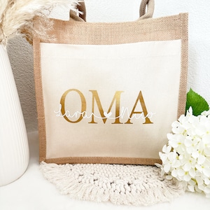Personalisierte Jutetasche OMA|Dankeschön| Geschenk Oma|Jute Beutel|Markttasche| Geburtstag| besondere Geschenke| Einkaufskorb|Enkel