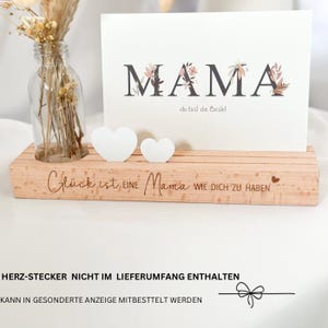 Persönlicher Kartenständer| Geschenkidee| mit Gravur |Glück ist| Trockenblume|  Fotoleiste | Weihnachten| Geburtstag|Muttertag|Oma