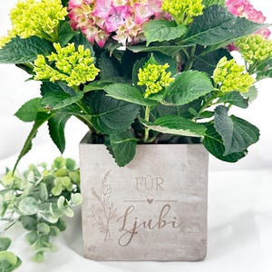 Personalisiertes Blumentopf in Betonoptik| beste Freundin| individuelle Gravur |Geschenkidee zum Geburtstag |Dankeschön| Kleinigkeit