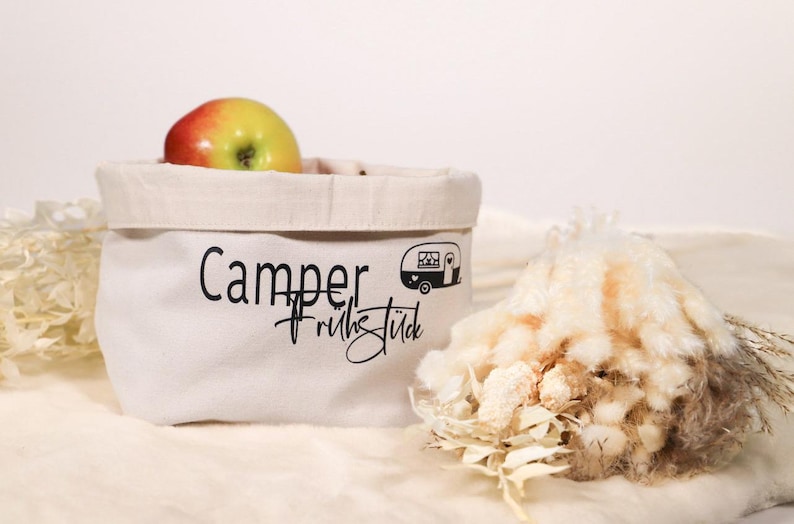 Bread basket | Roll basket | Camping storage basket | Decoration | Gift for campers | Tent camping | Camper breakfast | Outdoor | Breakfast love image 4