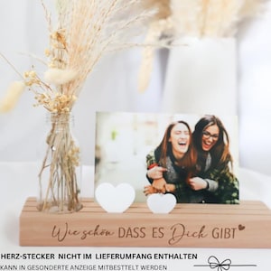 Individueller Kartenständer|Geschenkidee mit Gravur|Familie| Trockenblume| Fotoleiste|Geburtstag| Lieblingsmensch|Freundin|Kartenhalter