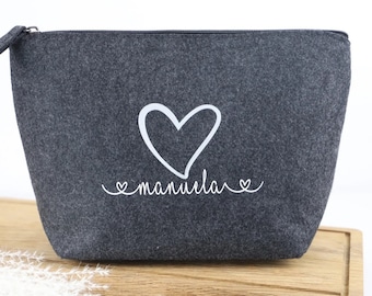 Personalisierte Kosmetiktasche aus Filz| Geschenk personalisiert | Schmiktasche| Geschenk Geburtstag | Mama | beste Freundin | Schwester