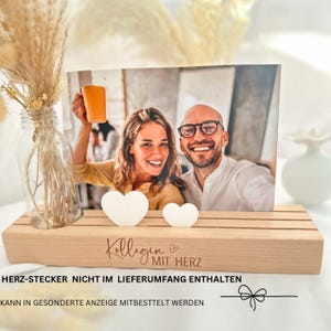 Individueller Kartenständer Kollegin mit Herz|Geschenkidee mit Gravur| Trockenblume| Fotoleiste|Geburtstag| Kartenhalter|Kleinigkeit