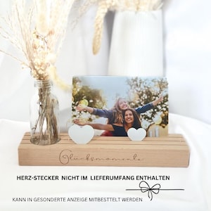 Persönlicher Kartenständer| Geschenkidee| mit Gravur |Glücksmomente| Trockenblume|  Fotoleiste | Weihnachten| Geburtstag|beste Freundin