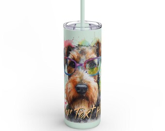Airedale Terrier 6 Maker Skinny Matte Tumbler, 20oz