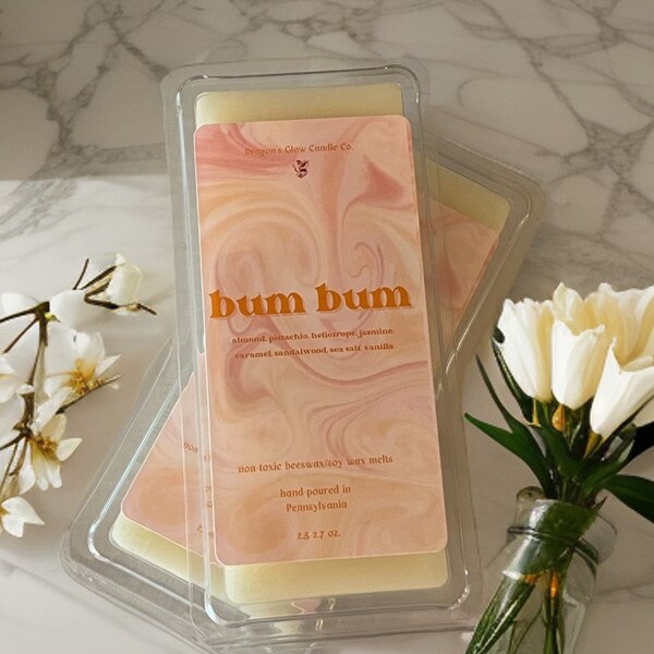 Bum Bum - Sol De Janeiro Inspired Scented Wax Melts Phthalate-Free Glitter Free Dye Free Non-Toxic Beeswax Soy Wax Strong Long-Lasting