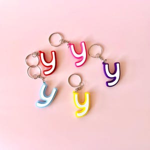 Personalised Letter Y Keychain | 3D Printed Keyring | Custom Initial Bag Charm | Monogram Name Gift | Unique Key Accessory