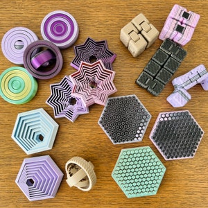 3D Printed Fidgets | Circle, Star, Hexagon & Infinity Cube