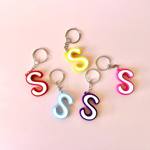 Personalised Letter S Keychain | 3D Printed Keyring | Custom Initial Bag Charm | Monogram Name Gift | Unique Key Accessory