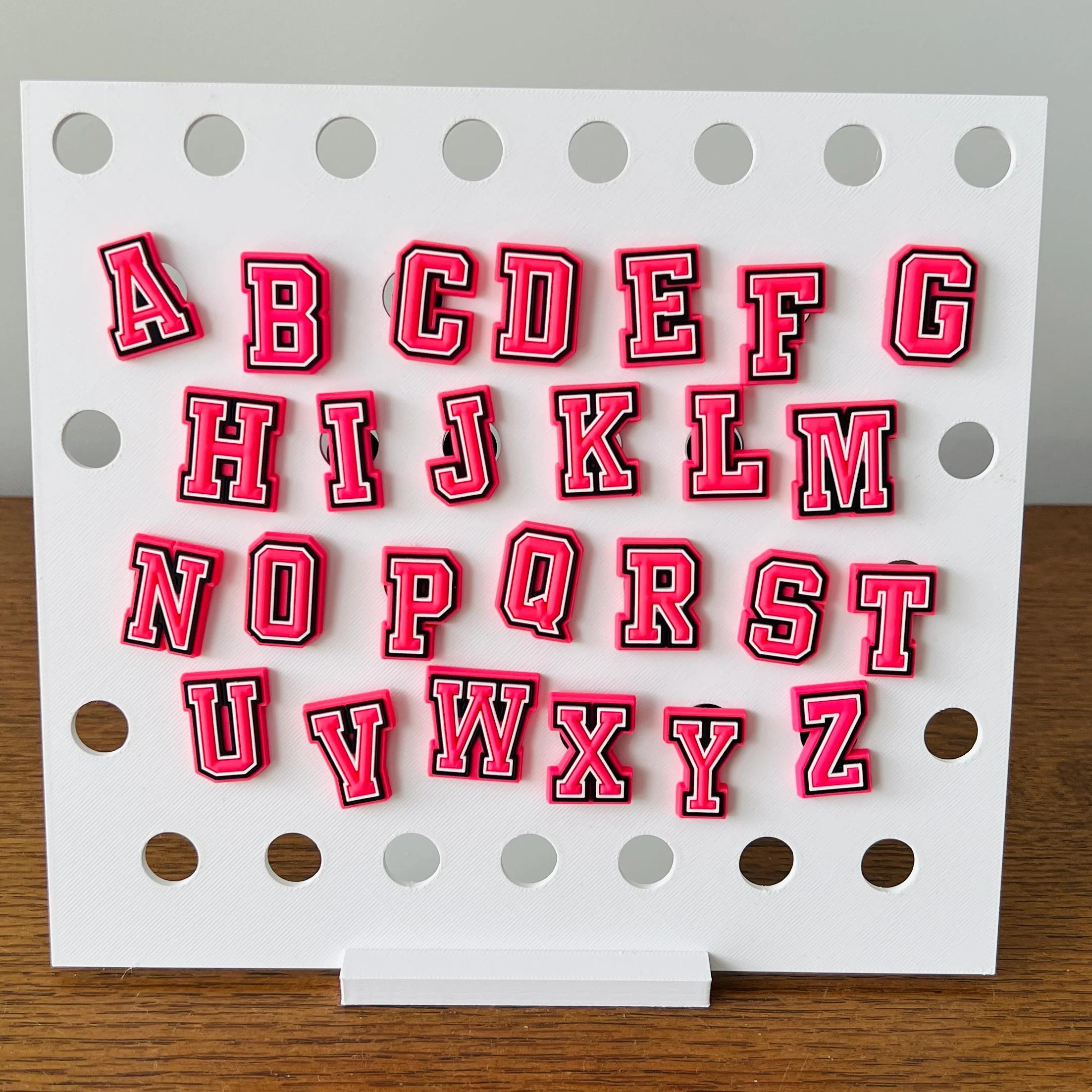 Glow In The Dark Alphabet Shoe Charms - Kids Croc Decoration