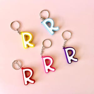 Personalised Letter R Keychain | 3D Printed Keyring | Custom Initial Bag Charm | Monogram Name Gift | Unique Key Accessory