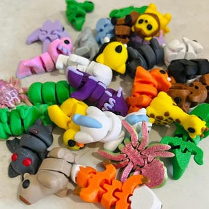 Fidget Toy Bundle | 10-Pack | Articulated | Assorted Sensory Pets | Flexible | Cute Mini Gift | 3D Printed