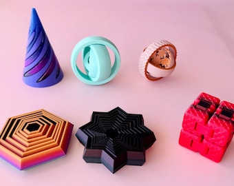 6 Pack Fidget Bundle  | Sensory Toy | Sensory Fidget | 3d Printed Desk Toy | Fidget Toy