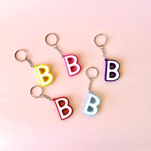 Personalised Letter B Keychain | 3D Printed Keyring | Custom Initial Bag Charm | Monogram Name Gift | Unique Key Accessory