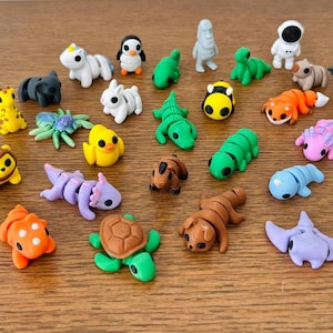 Fidget Toy Bundle | 20-Pack | Articulated | Assorted Sensory Pets | Flexible | Cute Mini Gift | 3D Printed