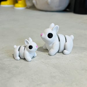 Mini Bunny Rabbit  – Multiply Sizes Available | Sensory Pets | Flexible | Cute Mini Gift | Articulated |  Fidget Toy | 3D Printed