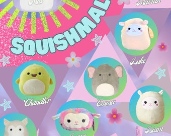 Poster Squishmallow Baby Squad, décoration pour enfants A1 haute qualité, impression brillante