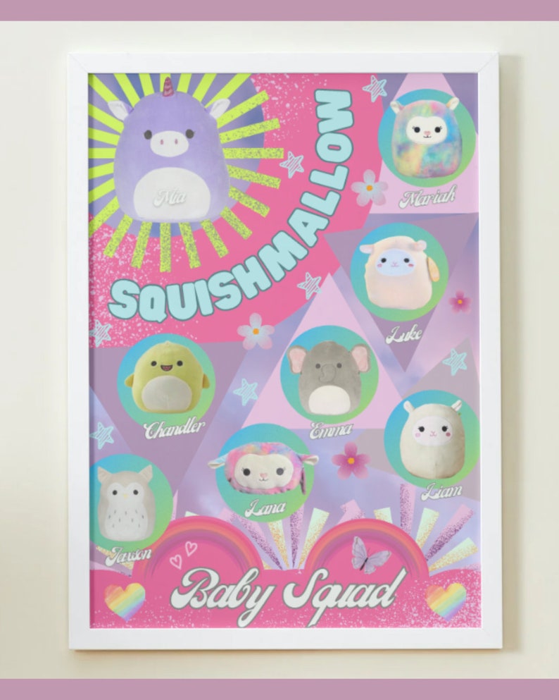Squishmallow poster Baby Squad kids decor A1 high quality gloss print image 4