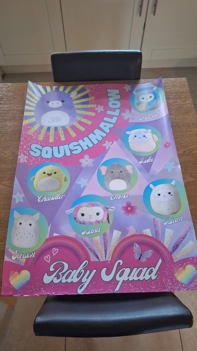 Squishmallow poster Baby Squad kids decor A1 high quality gloss print image 5