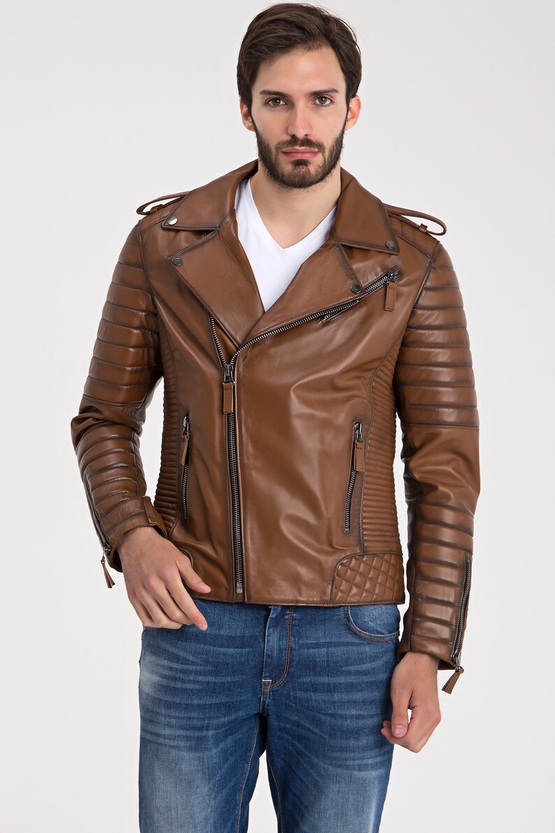 Blouson Moto Homme En Cuir De Vache Véritable Noir Matelassé, Modèle Easy Rider - Neuf Avec étiquettes