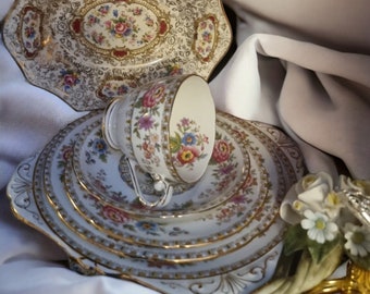 Vintage Royal Grafton &quot;Malvern&quot; Bona China Set(5pieces)