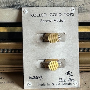 Art Deco Rolled Gold Dress Shirt Stud ist noch auf der Karte unbenutzt antik