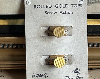 Art Deco Rolled gold Dress stud’s original sales sample still on its card unused