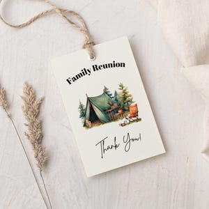 Familientreffen Geschenkanhänger | Personalisierbare Dankeskarten | Bearbeitbare Vorlage | Gast Dankeschön Karten | LAGER12