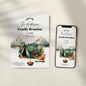 Family Reunion Invitation | Customizable Invitation Template for Family Gatherings | Editable Event Invite | Family Reunion Flyer | CAMP12