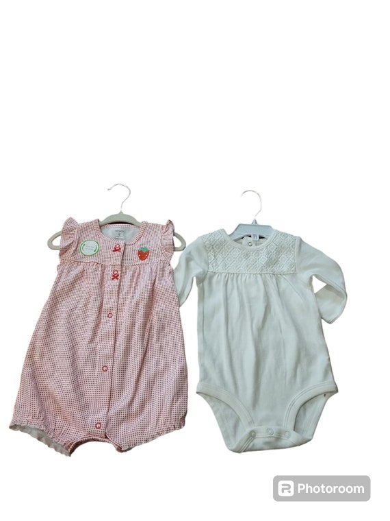 Vintage baby set of 2 pieces romper set size 9 mon