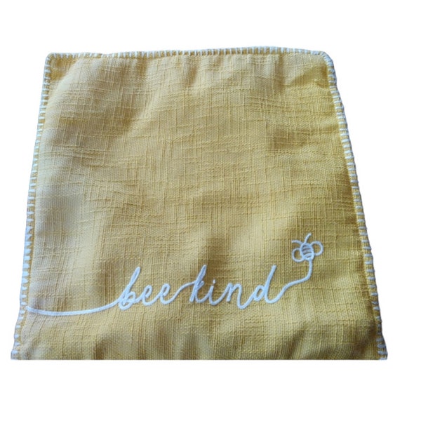 Vintage be kind yellow pillow cover