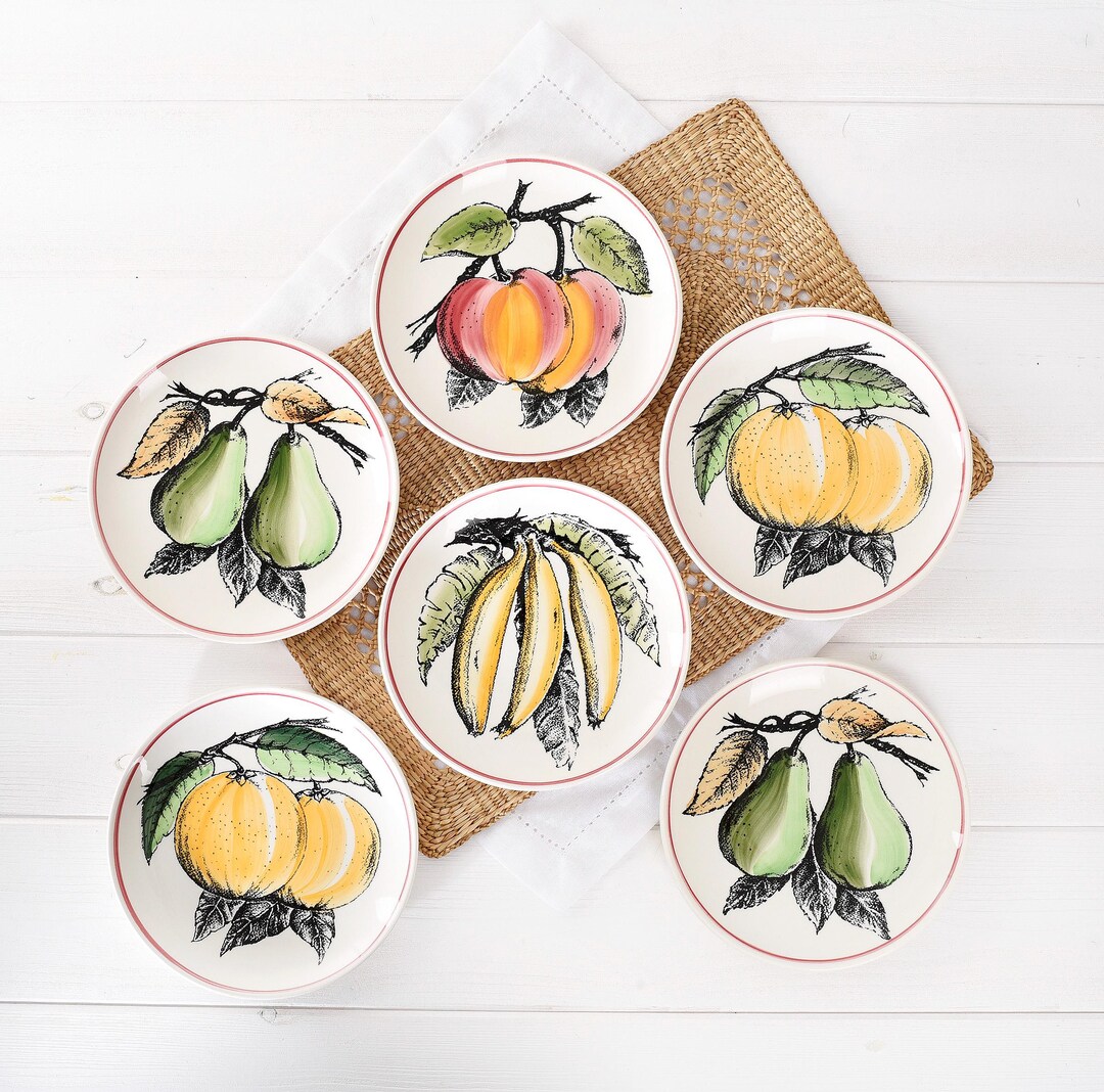 Vintage Gien France Fruit Plate – French Faience Ceramic Dish